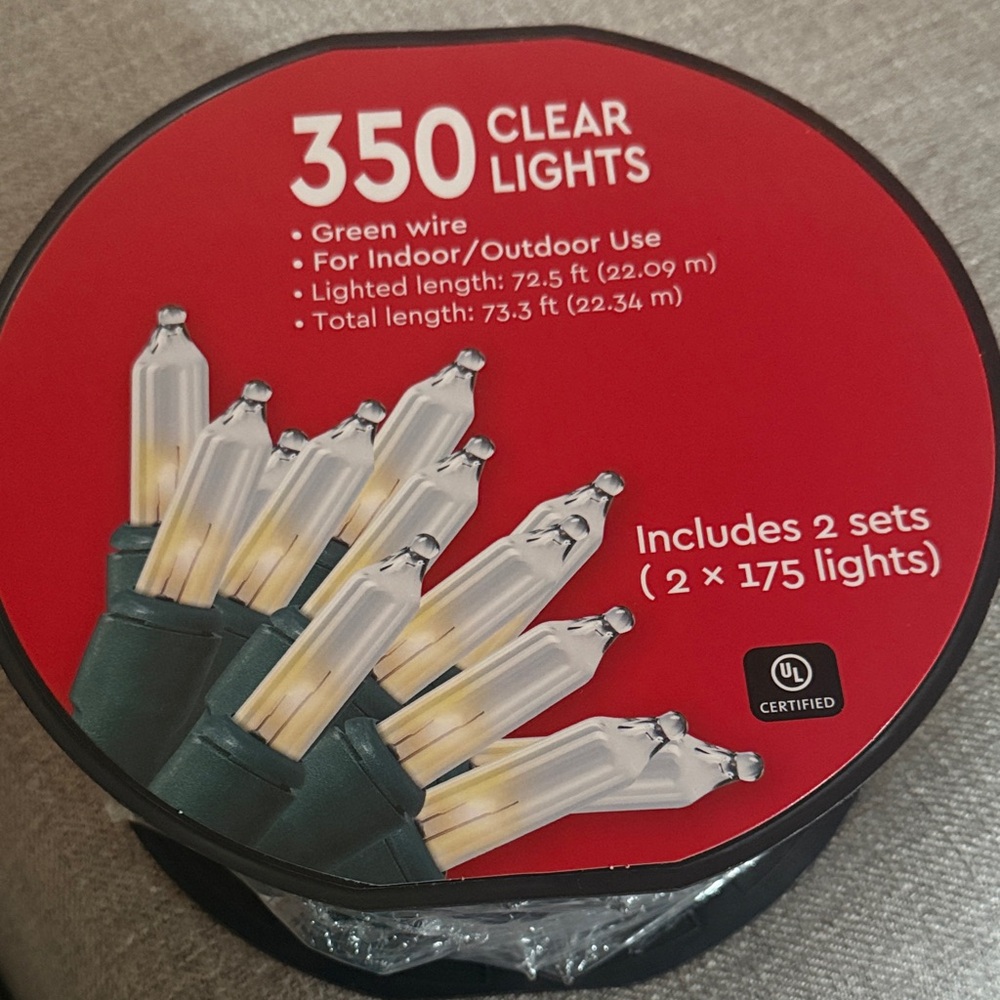 Clear Holiday String Lights with Green Wire
